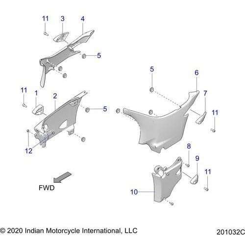 Body, Side Covers All Options - 2022 Indian Chieftain Standard 111 Schematic-21378 OEM Schematic