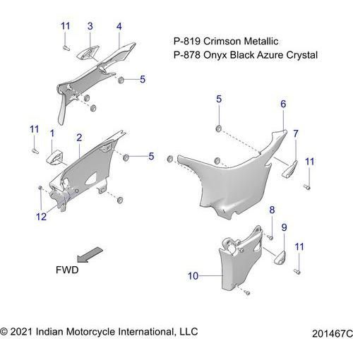 Body, Side Covers All Options - 2022 Indian Roadmaster Premium Schematic-20733 OEM Schematic