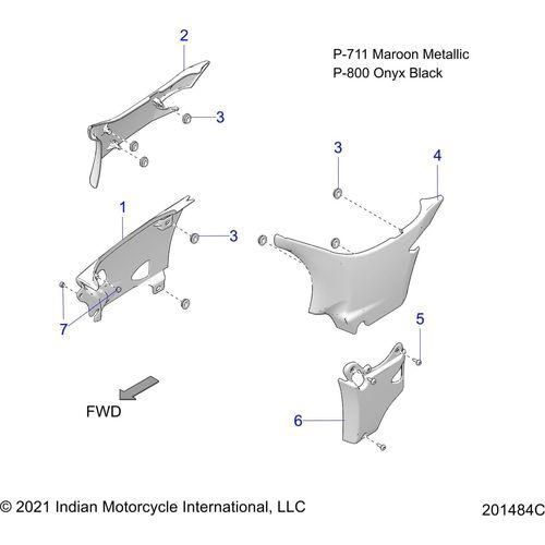 Body, Side Covers All Options - 2022 Indian Springfield 116 Schematic-20224 OEM Schematic