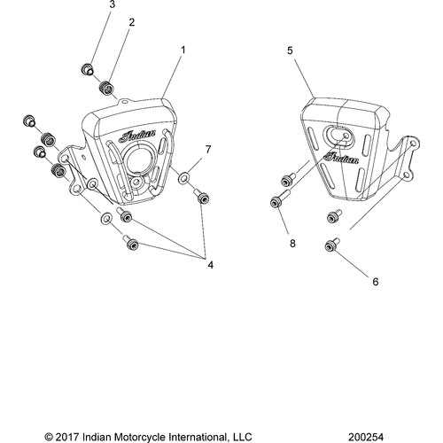 Body, Side Covers, Ign./Thermostat All Options - 2019 Indian Scout Bobber Schematic-25504 OEM Schematic