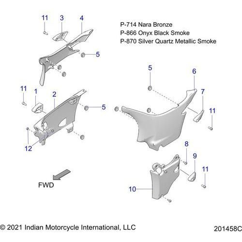 Body, Side Covers N22tkdbb All Options - 2022 Indian Roadmaster Dark Horse Schematic-20816 OEM Schematic