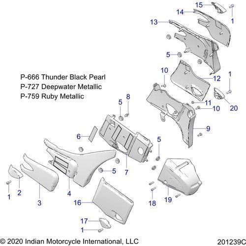 Body, Side/Rear Covers All Options - 2021 Indian Challenger Limited Schematic-23674 OEM Schematic