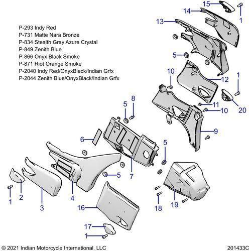 Body, Side/Rear Covers All Options - 2022 Indian Challenger Dark Horse Schematic-22111 OEM Schematic