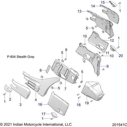Body, Side/Rear Covers All Options - 2022 Indian Challenger Elite Schematic-22067 OEM Schematic