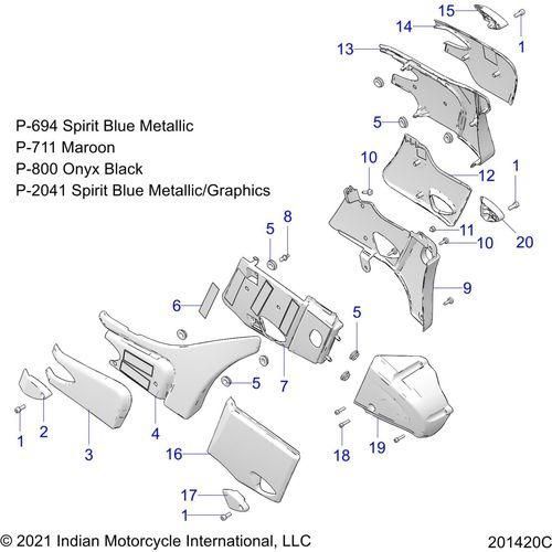 Body, Side/Rear Covers All Options - 2022 Indian Challenger Limited Schematic-21969 OEM Schematic