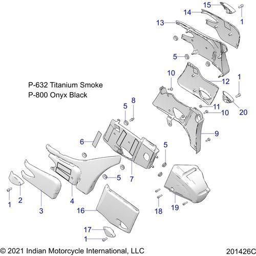 Body, Side/Rear Covers All Options - 2022 Indian Challenger Standard Schematic-21899 OEM Schematic