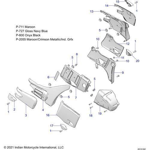 Body, Side/Rear Covers All Options - 2022 Indian Pursuit Limited / Limited Premium Schematic-20948 OEM Schematic
