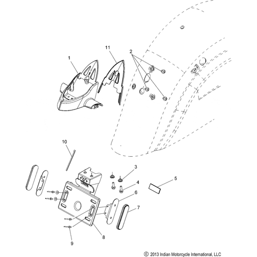 Body, Taillight, License Plate Bracket All Options - 2017 Indian Springfield Schematic-27050 OEM Schematic