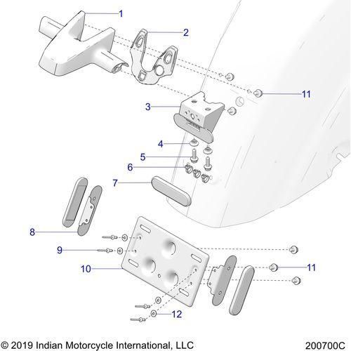 Body, Taillight, License Plate Bracket All Options - 2021 Indian Challenger Standard Schematic-23632 OEM Schematic