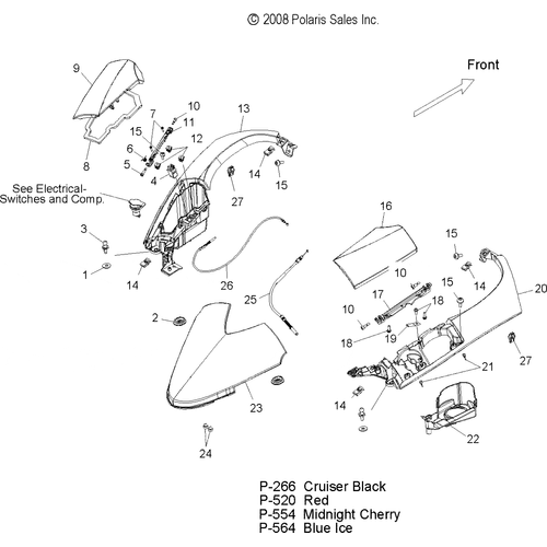 Body, Tank Cover - 2009 Victory Vision Street/Ness/Touring/10Th Ann. - V09Sb36/Sc36/Sd36/Sz36 Schematic 4475 OEM Schematic