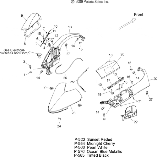 Body, Tank Cover - 2010 Victory Vision Tour Premium/Ness/8 Ball All Options - V10Sd36/Sc36/Vb36 Schematic 4169 OEM Schematic
