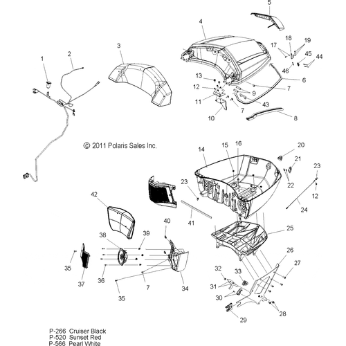 Body, Trunk Asm. (Accessory) - 2012 Victory Cross Country All Options - V12Tw36/Dw36/Kw36 Schematic 3006 OEM Schematic