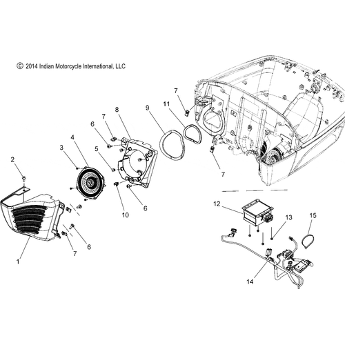 Body, Trunk, Audio System N17traaa All Options - 2017 Indian Chieftain/Roadmaster Schematic-27312 OEM Schematic