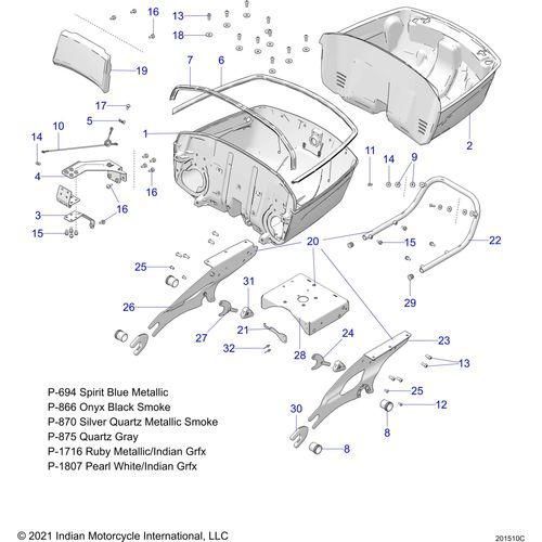Body, Trunk Base Mounting Asm. All Options - 2022 Indian Pursuit Dark Horse / Dark Horse Premium Schematic-21038 OEM Schematic