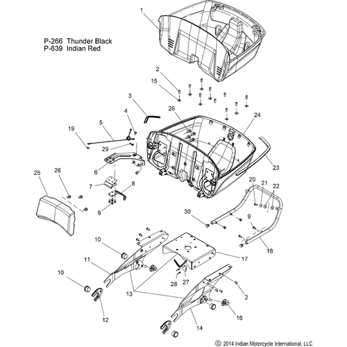 Body, Trunk Base Mounting Asm. N15traaa All Options - 2015 Indian Chieftain/Roadmaster Schematic-28108 OEM Schematic