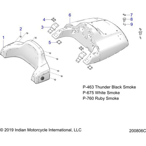 Body, Trunk Lid And Backrest Asm. All Options - 2020 Indian Roadmaster Dark Horse Schematic-24373 OEM Schematic