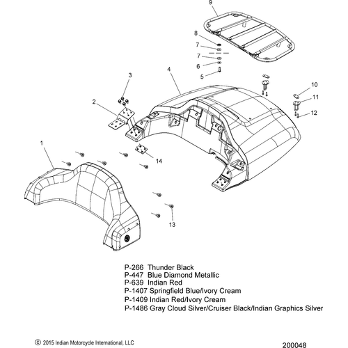 Body, Trunk Lid And Backrest Asm. N16traaa All Options - 2016 Indian Chieftain/Chieftain Dark Horse/Roadmaster Schematic-27858 OEM Schematic