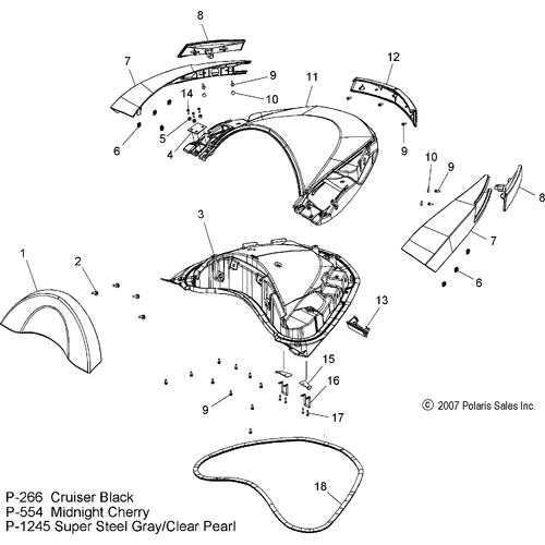 Body, Trunk Lid Asm. - 2008 Victory Vision All Options - V08Sb36/Sd36 Schematic 4785 OEM Schematic
