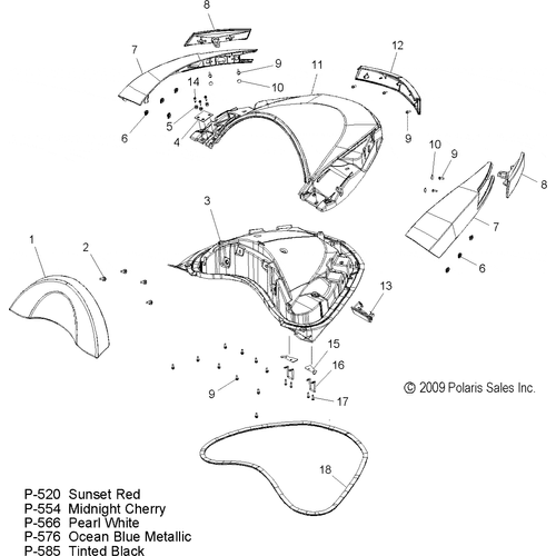 Body, Trunk Lid Asm. - 2010 Victory Vision Tour Premium/Ness/8 Ball All Options - V10Sd36/Sc36/Vb36 Schematic 4171 OEM Schematic