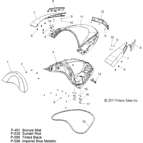Body, Trunk Lid Asm. - 2011 Victory Vision All Options - V11Sw36/Sa36/Aw36 Schematic 3792 OEM Schematic