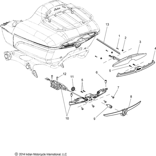 Body, Trunk Lock And Taillight N17traaa All Options - 2017 Indian Chieftain/Roadmaster Schematic-27311 OEM Schematic