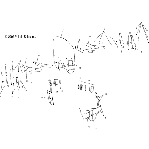 Body, Windshield - 2003 Victory Ca Classic Cruiser All Options - V03Cb16 Schematic 5663 OEM Schematic
