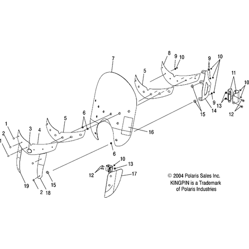 Body, Windshield - 2005 Victory Kingpin/Ness All Options - V05Cb16/Dc16 Schematic 5352 OEM Schematic