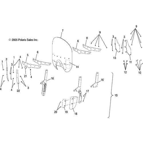 Body, Windshield - 2006 Victory Ca Touring Cruiser All Options - V06Tb16 Schematic 5100 OEM Schematic