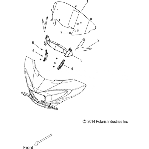 Body, Windshield Fairing - 2015 Victory Cross Country 8 Ball All Options - V15Da36 Schematic 1284 OEM Schematic