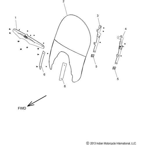 Body, Windshield, Vintage N14ccv All Options - 2014 Indian Chief Classic/Chief Vintage/Chieftain Schematic-28278 OEM Schematic
