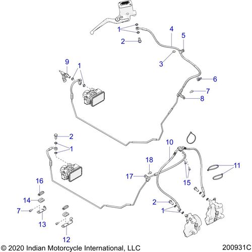 Bracket. Brake Lines Rear by Polaris 5257392 Brake Hardware