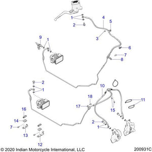 Bracket. Brake Lines Rear by Polaris 5257392 Brake Hardware