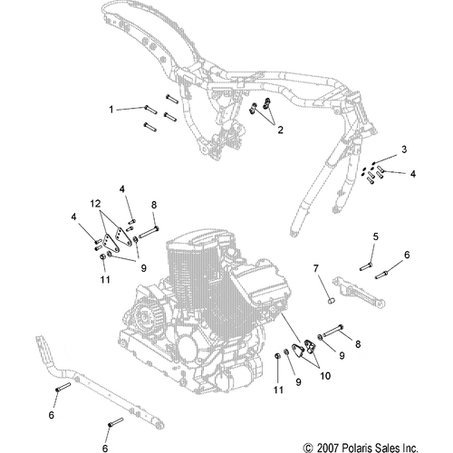 Off Road Express OEM Hardware Bracket, Engine Mount, Rear, Znb [Black] by Polaris 5246366-408