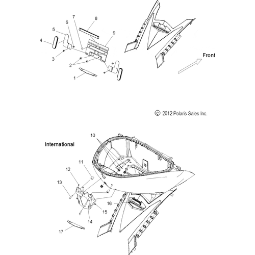 Bracket, License Plate, Int'L [Int'L] by Polaris 5254591-266 License Plate Mount