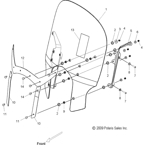 Bracket, Windshield, Front, LH by Polaris 5253670 Windshield Hardware