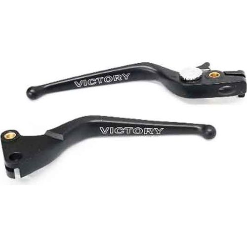 Taylor Specialties Engraved Lever Sets Brake & Clutch Lever Set Engraved "Victory" Contrast Cut Black Groove by Witchdoctors WD-VICLVR