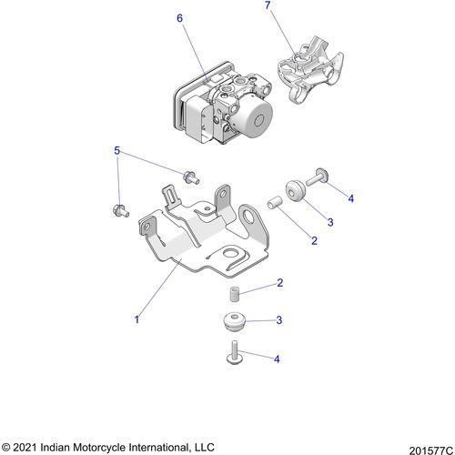 Brakes, Abs Brake Module Mounting N22mta00/Mtg00 All Options - 2022 Indian Scout Bobber/Bobber TwentyMt Schematic-20544 OEM Schematic
