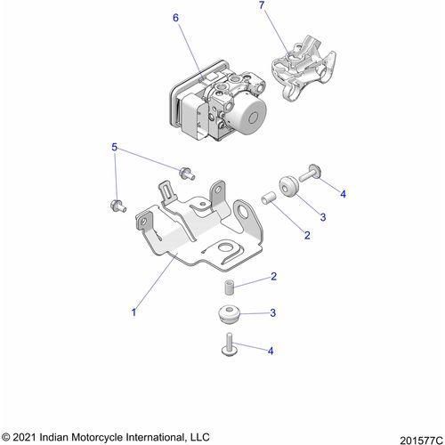 Brakes, Abs Brake Module Mounting N22mta11 All Options - 2022 Indian Scout Bobber Sixty Schematic-20604 OEM Schematic