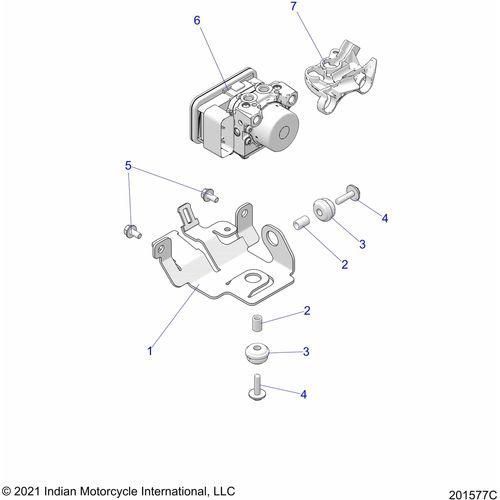 Brakes, Abs Brake Module Mounting N22mtc11 All Options - 2022 Indian Scout Rogue Sixty Schematic-20420 OEM Schematic