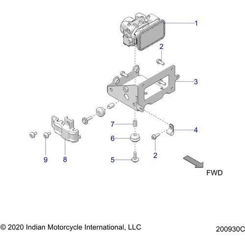Brakes, Abs Module Asm. All Options - 2020 Indian Chieftain Standard Titanium Smoke Schematic-24604 OEM Schematic