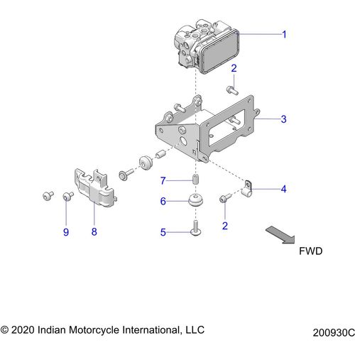 Brakes, Abs Module Asm. All Options - 2021 Indian Roadmaster Limited Schematic-22735 OEM Schematic