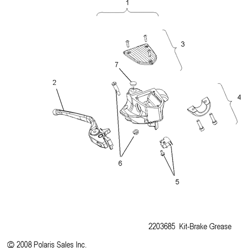 Brakes, Brake Lever And Master Cylinder - 2009 Victory Vision Street/Ness/Touring/10Th Ann. - V09Sb36/Sc36/Sd36/Sz36 Schematic 4479 OEM Schematic