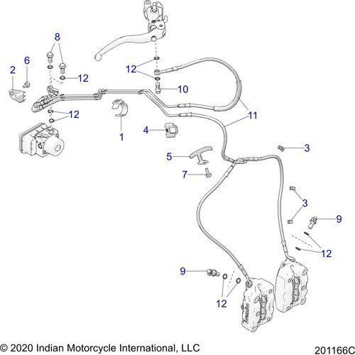 Brakes, Brake Line, Front - 2022 Indian Ftr 1200 Rally Schematic-21129 OEM Schematic