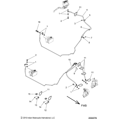 Brakes, Brake Line, Front, Abs N18ccdaa All Options - 2018 Indian Chief Dark Horse Schematic-26916 OEM Schematic