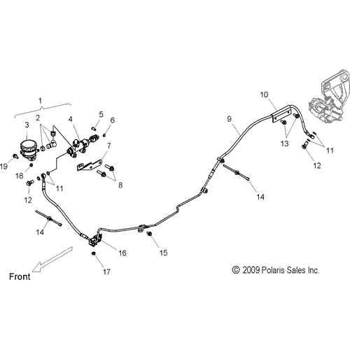 Brakes, Brake Line, Rear - 2010 Victory Cross Country/Cross Roads All Options - V10Db36Da/Eb36Da Schematic 3870 OEM Schematic