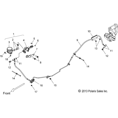 Brakes, Brake Line, Rear - 2016 Victory Cross Country 8 Ball All Options Schematic 566 OEM Schematic