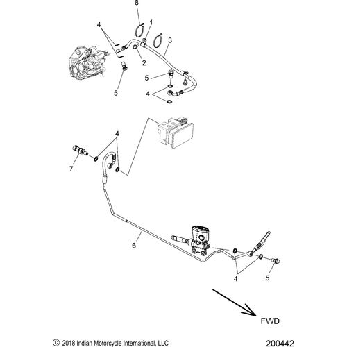Brakes, Brake Line, Rear, Abs All Options - 2019 Indian Roadmaster/Elite Schematic-25632 OEM Schematic