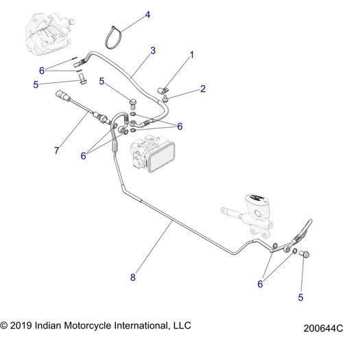 Brakes, Brake Line, Rear, Abs All Options - 2020 Indian Chieftain Classic Schematic-24978 OEM Schematic