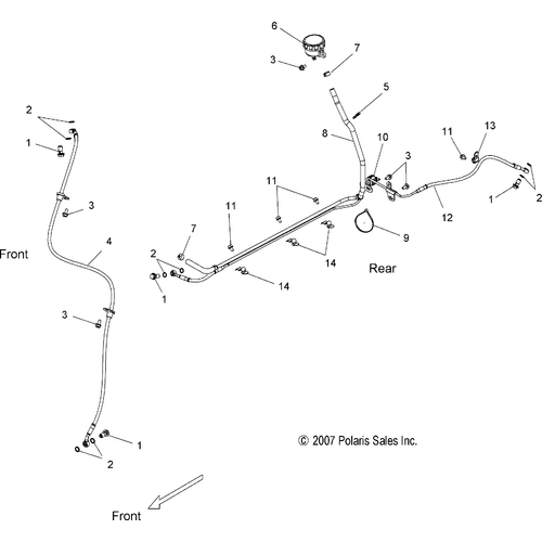 Brakes, Brake Lines And Reservoir - 2013 Victory Highball All Options - V13Wb36 Schematic 2701 OEM Schematic