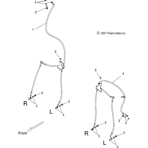 Brakes, Brake Lines, Front - 2009 Victory Vision Street/Ness/Touring/10Th Ann. - V09Sb36/Sc36/Sd36/Sz36 Schematic 4480 OEM Schematic